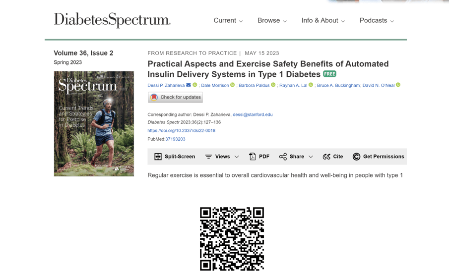AID spectrum paper illustration showing the range of automated insulin delivery approaches and their exercise interaction