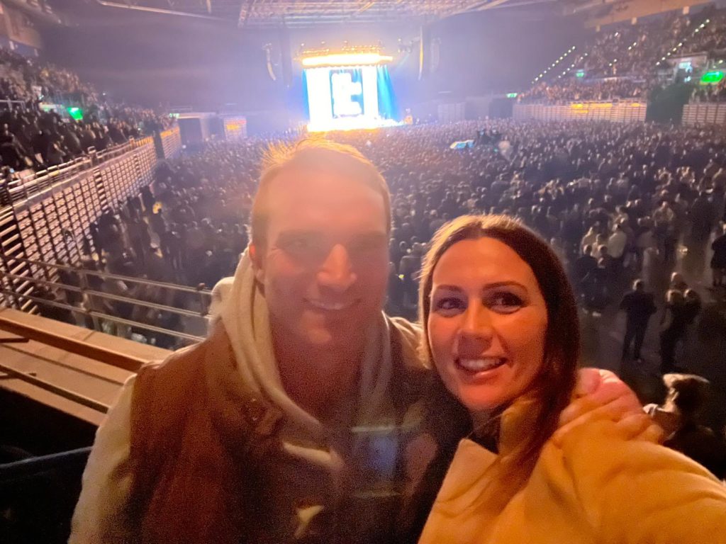 John and Dani at the Courteeners concert, November 2024 — a night out that should have been a treat but became another reminder of how much joy had been lost