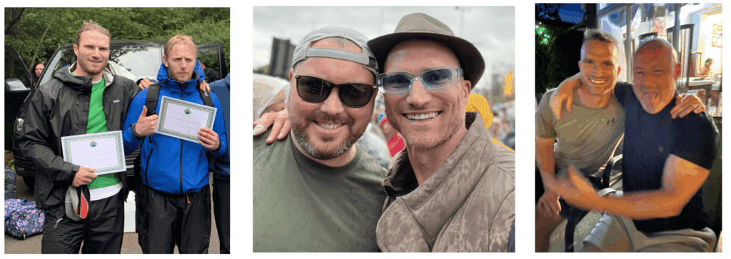 John with his three best friends Phil, Andy, and Jamie — the men who listened for hours without trying to fix anything, which is sometimes exactly what is needed