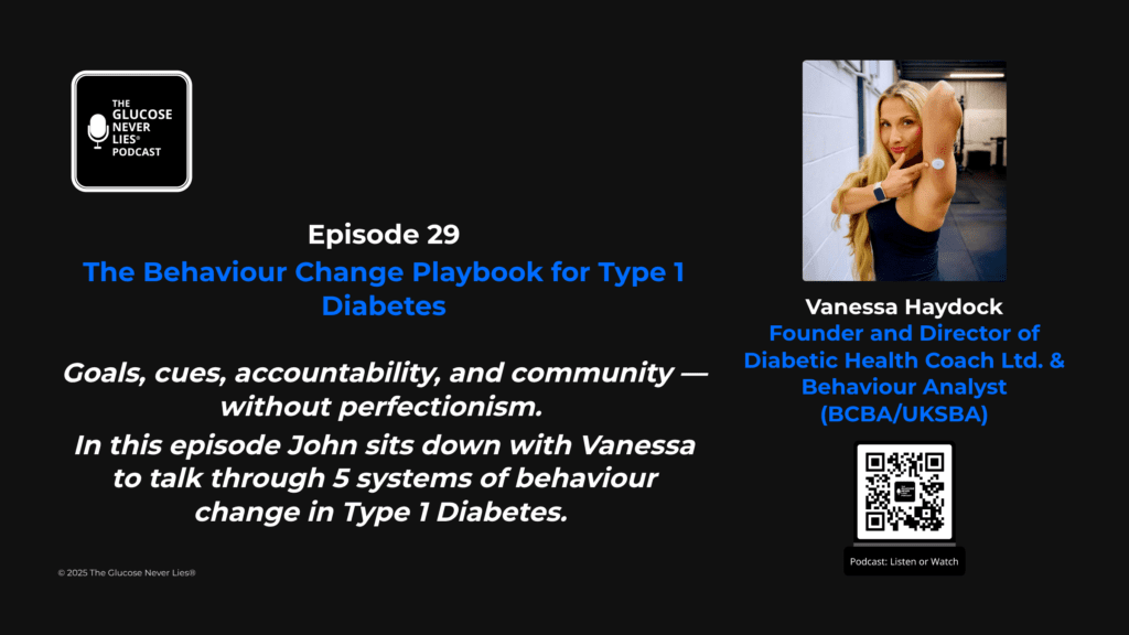 Episode 29 cover image — behaviour change playbook for type 1 diabetes
