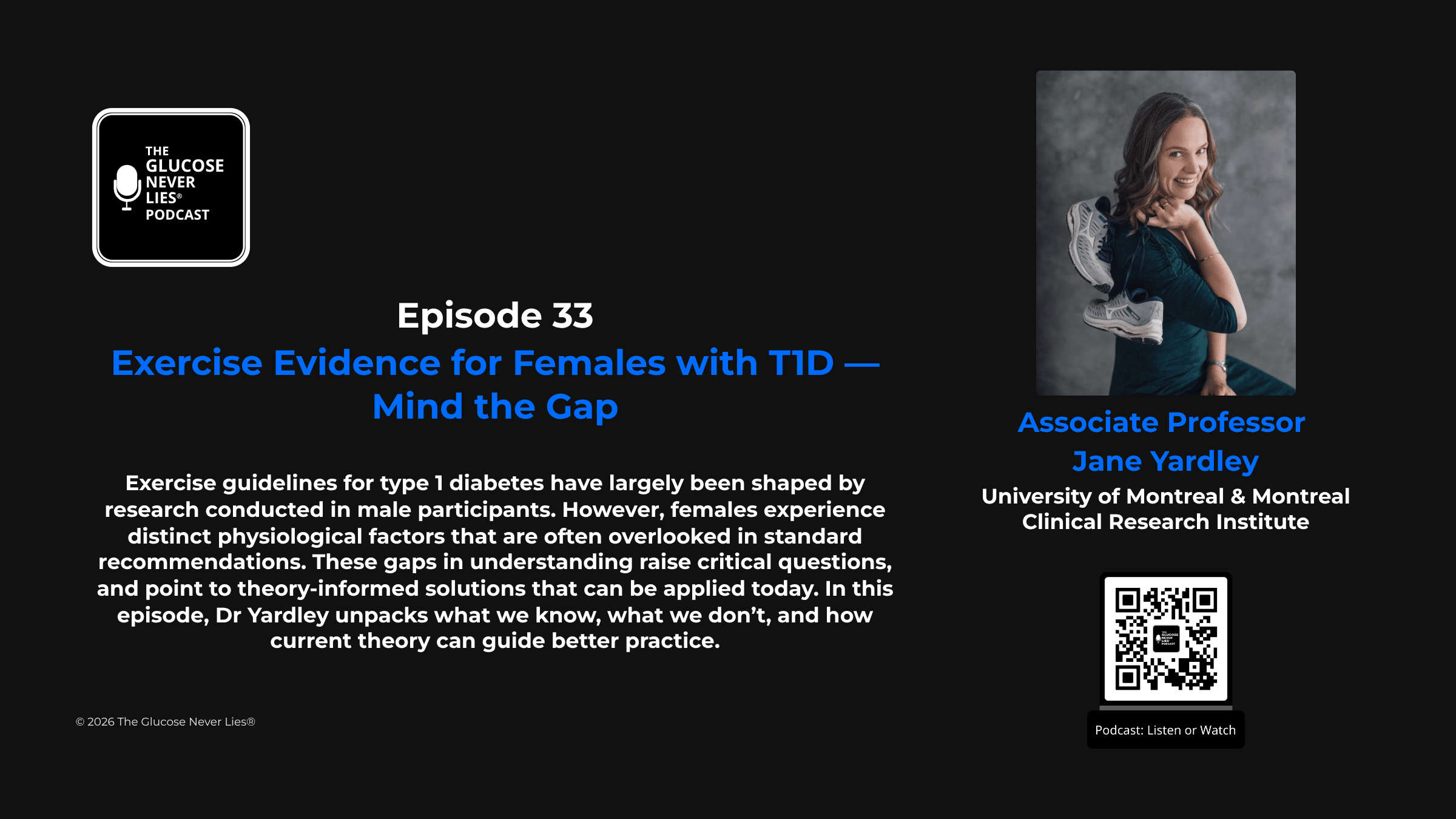 Episode 33 cover image — Exercise and females with type 1 diabetes