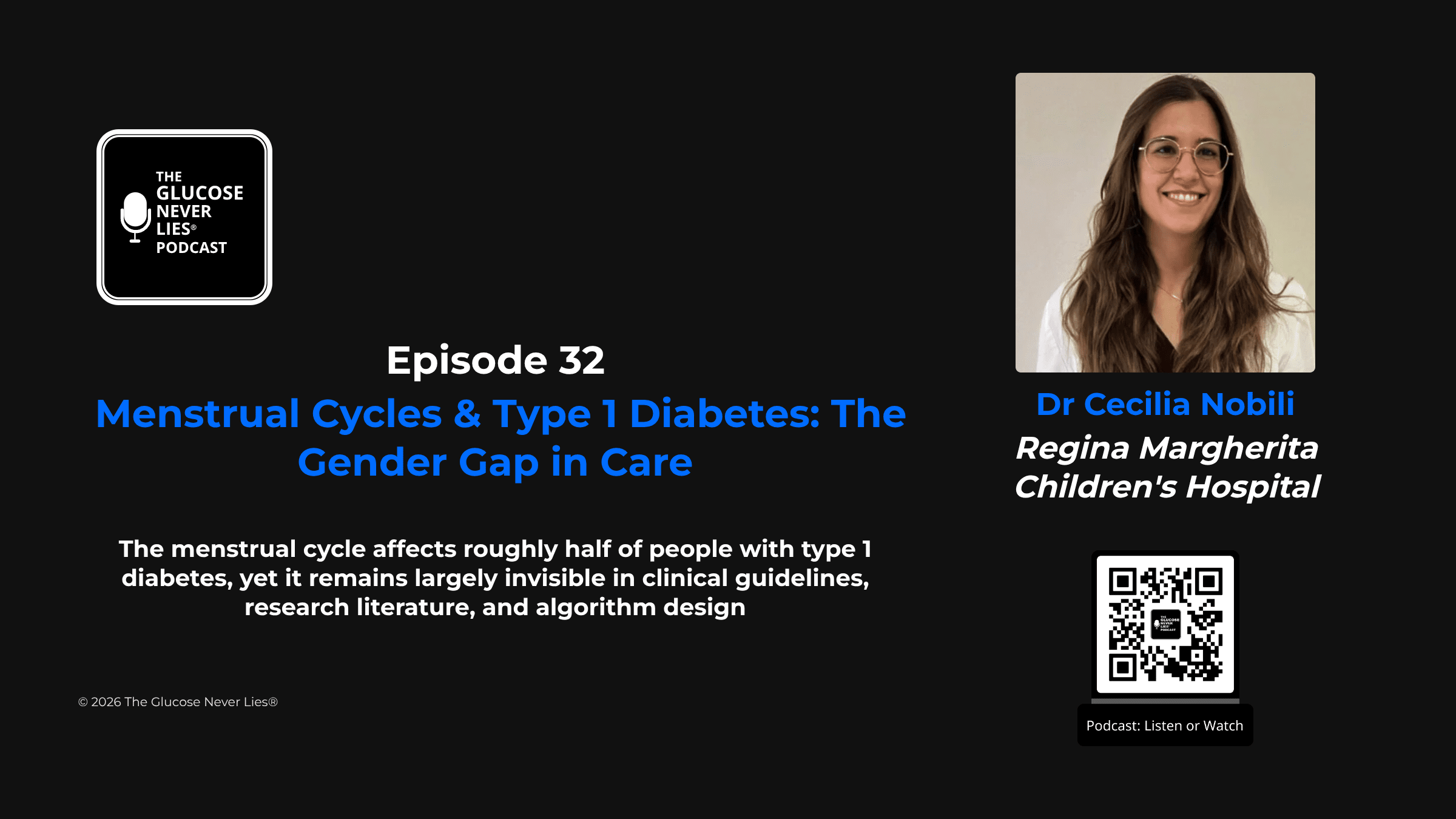 Episode 32 cover image — Menstrual cycles and type 1 diabetes