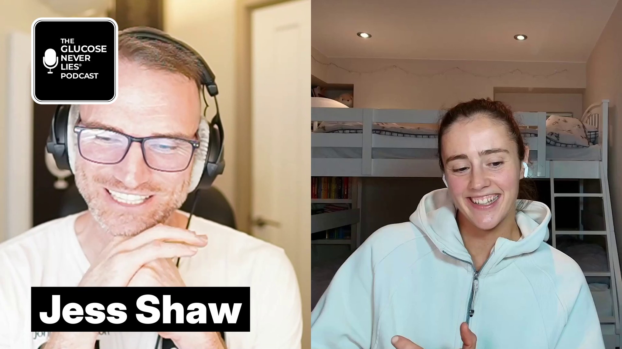 Episode 44 cover, Jess Shaw, England netball international, The Glucose Never Lies® Podcast